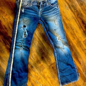 Silver Francis flare 30/31 women jeans factory distressed